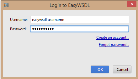 Login to EasyWSDL Generator